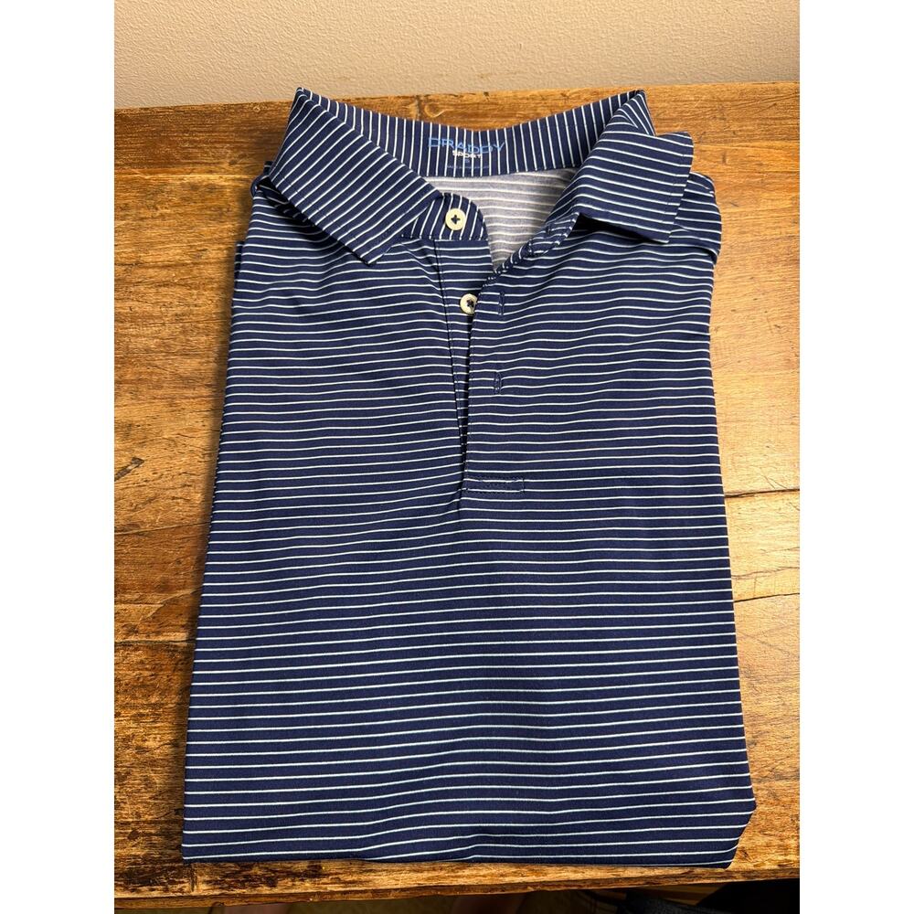 Draddy Sport Navy Striped Polo size small